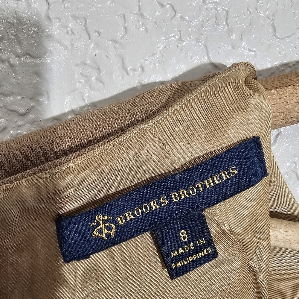 Brooks Brothers Solid Tan Wool Blend Ruffled Shea… - image 3